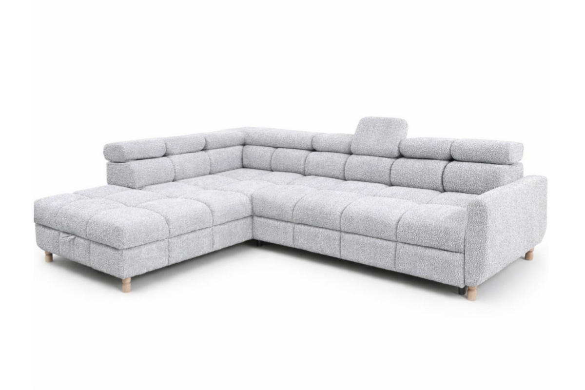 ECKSOFA - BUN - Hellgrau - Arena 15 - Links - Hellgrau, Holzwerkstoff (276/209cm) - Möblo