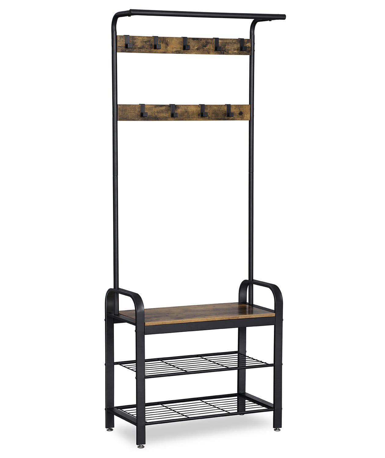 KLEIDERSTÄNDER mit Aufhänger - HSR40B - Dunkelbraun/Schwarz, Metall (33.7/183/72cm)