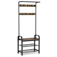 KLEIDERSTÄNDER mit Aufhänger - HSR40B - Dunkelbraun/Schwarz, Metall (33.7/183/72cm)
