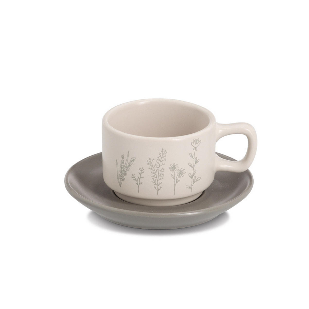 ESPRESSO-SET Flowers 4er Set 70 ml - Multicolor, Keramik (70L) - ZELLER