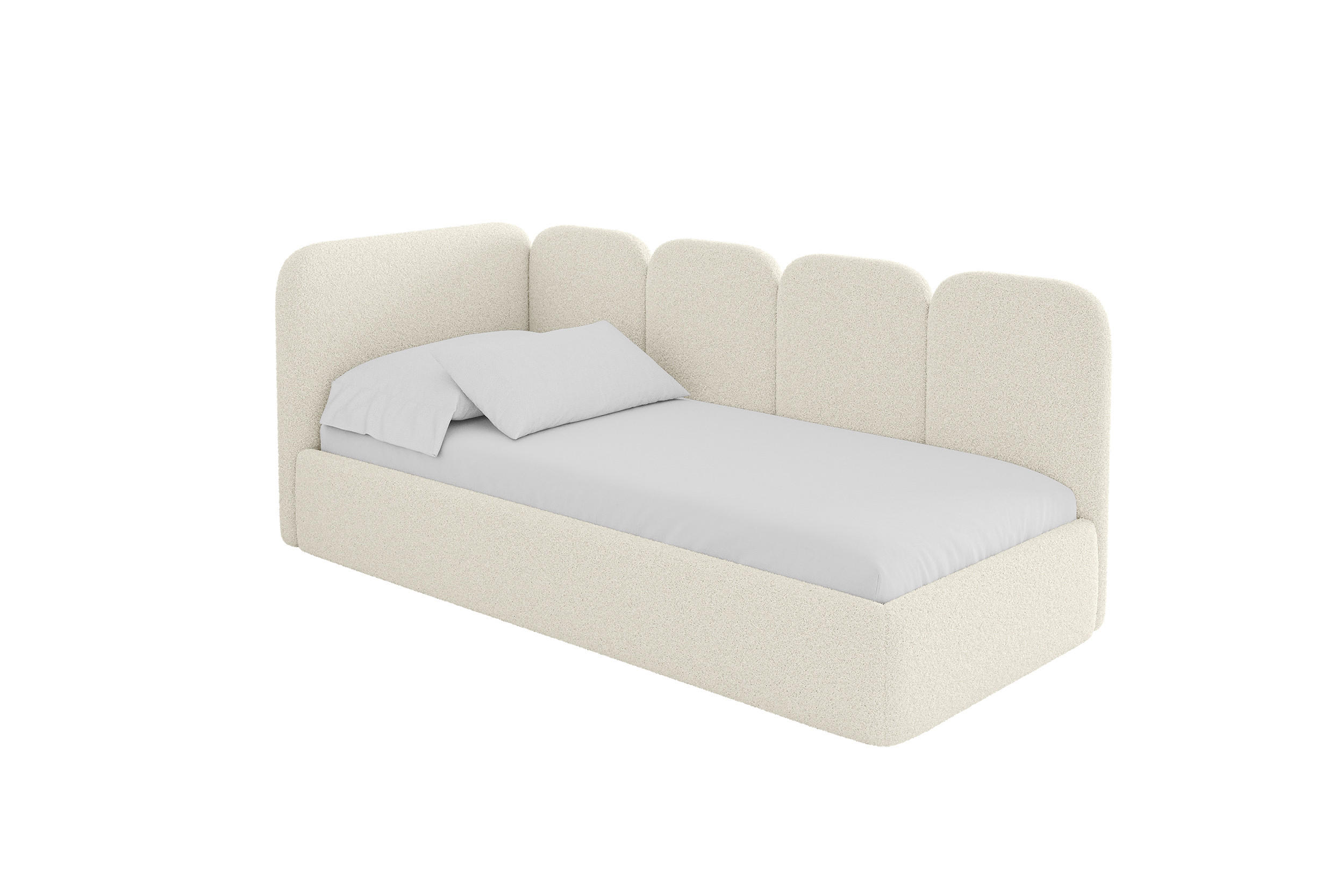 ALTDECOR JEDNOLŮŽKOVÁ POSTEL pro mládež s úložným prostorem, vpravo - VELY 90x200 béžová