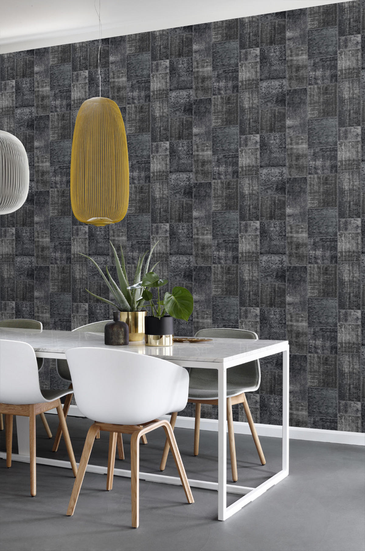 TAPETE Kelim-Patchwork 53 cm x 10.05 m - Schwarz, Papier (53/1000cm) - ESTAhome