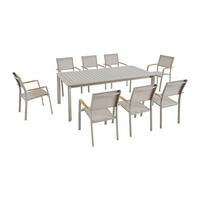 GARTENESSGRUPPE im Set - 8 -Sitzer - Textilene - taupe - MACILA - Braun, Metall - Vente-Unique