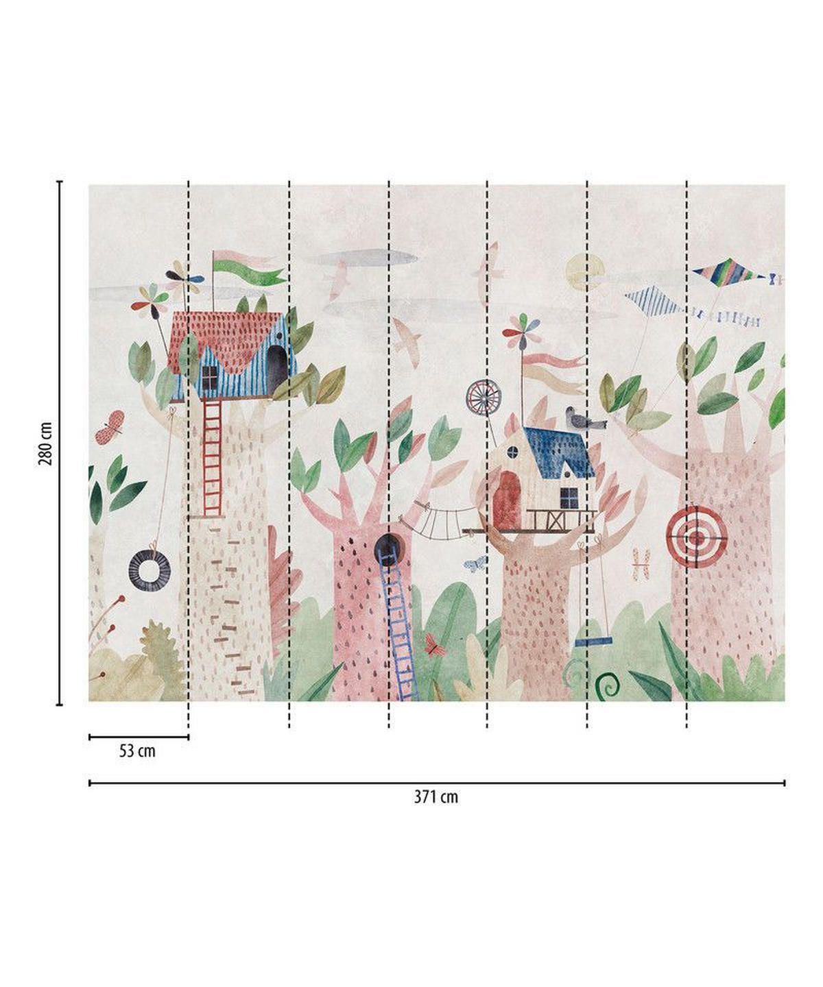 VLIESTAPETE Bunt 371/280 cm - Beige/Multicolor, Textil (371/1cm) - KUNSTLOFT