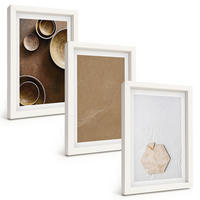 BILDER SET 3er Set - 20x30 cm Weißer Rahmen - Minimalistische Texturen und Farben - Weiß, Kunststoff (20/30cm) - TULUP