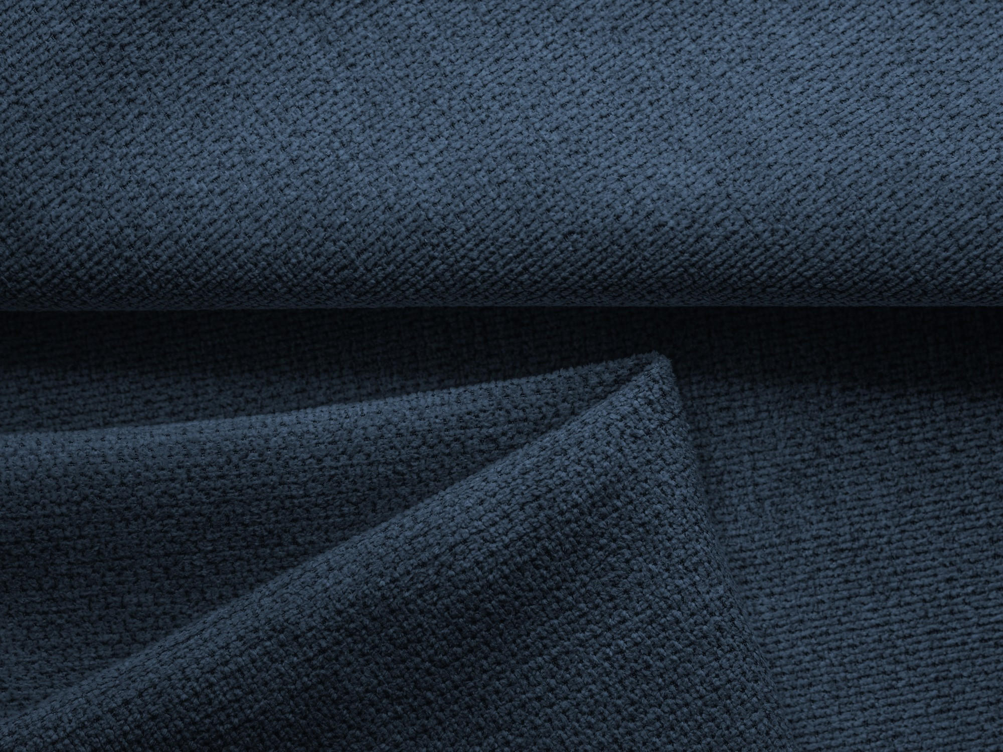 Thumbnail - Makamii Ecksofa, Dunkelblau, Textil, 3-Sitzer, Füllung: Schaumstoff, L-Form, Ottomane rechts, 242x162 cm, Made in EU, Wo...