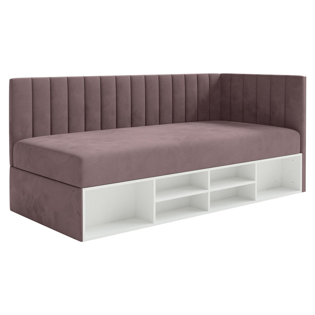 JUGENDBETT Ventrio Violett Easy-Clean-Samtbezug 90x200 cm - Lila, Holz/Textil (90/200cm) - Selsey