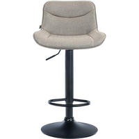 BARHOCKER Vulcano Stoff schwarz taupe - Taupe/Schwarz, Textil/Metall (49/106/51cm) - TPFLiving