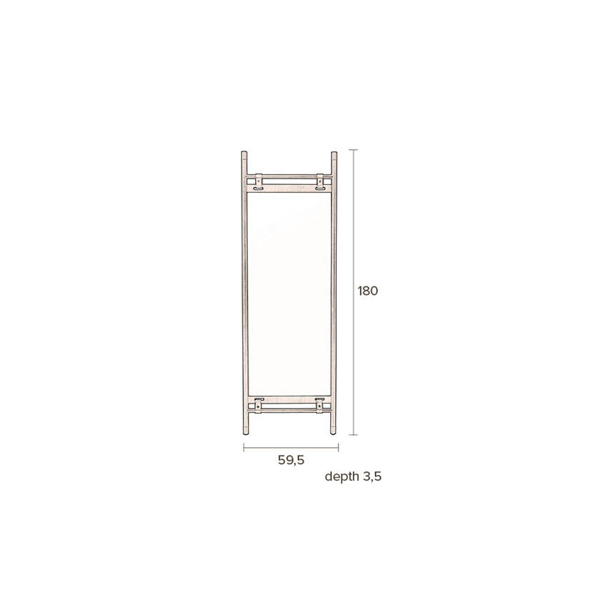 STANDSPIEGEL Riva Rechteckig 180x59,5 cm - Goldfarben, Holz (59.5/130/3.5cm) - Dutchbone