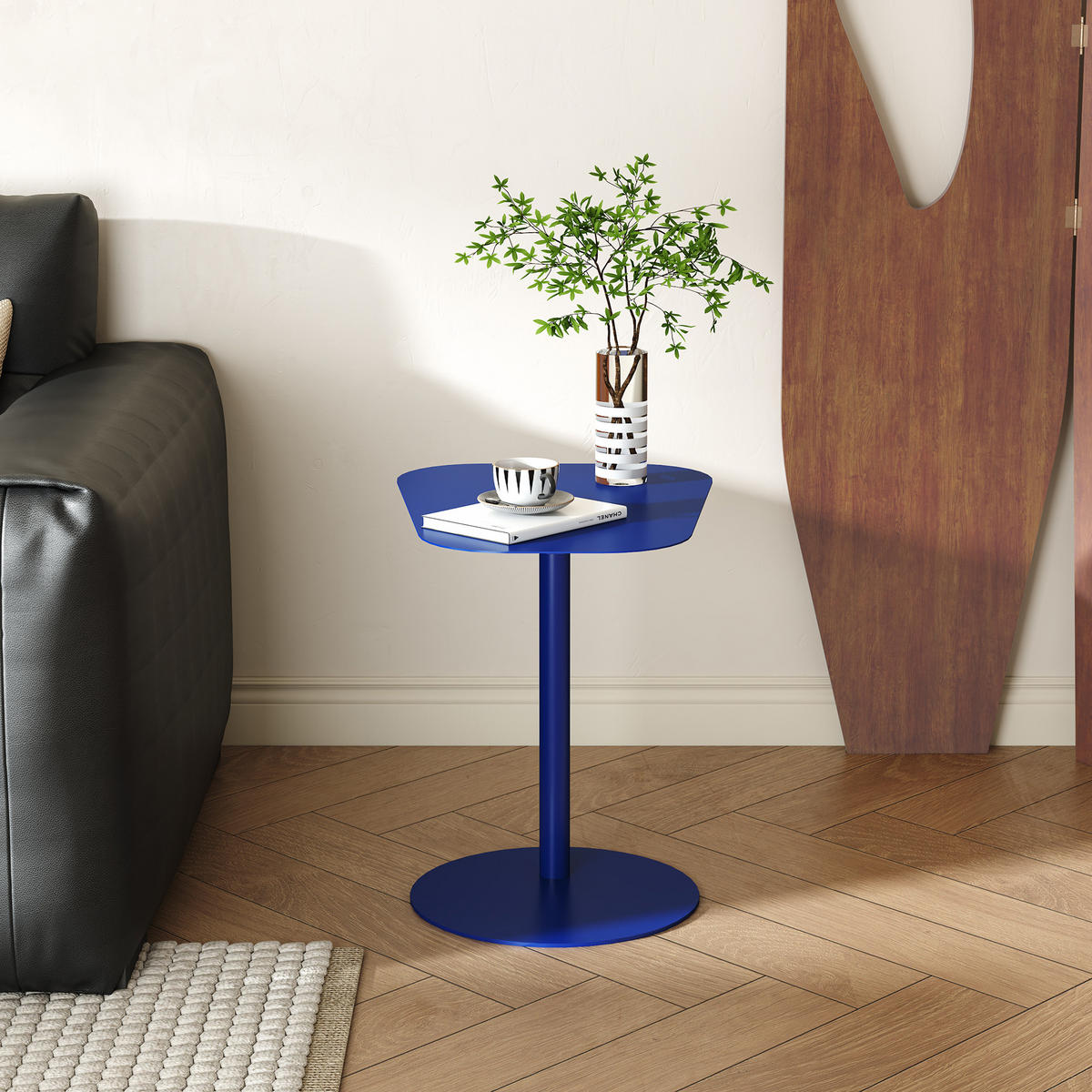 BEISTELLTISCH Nastätten - Dunkelblau, Metall (38/50/50cm) - [en.casa]