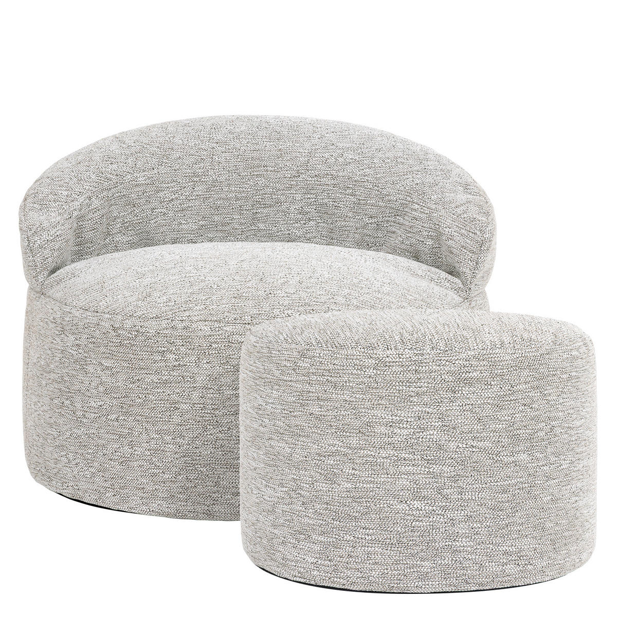 SITZSACK mit rundem Hocker Orb - Beige, Textil (86/61/86cm) - icon