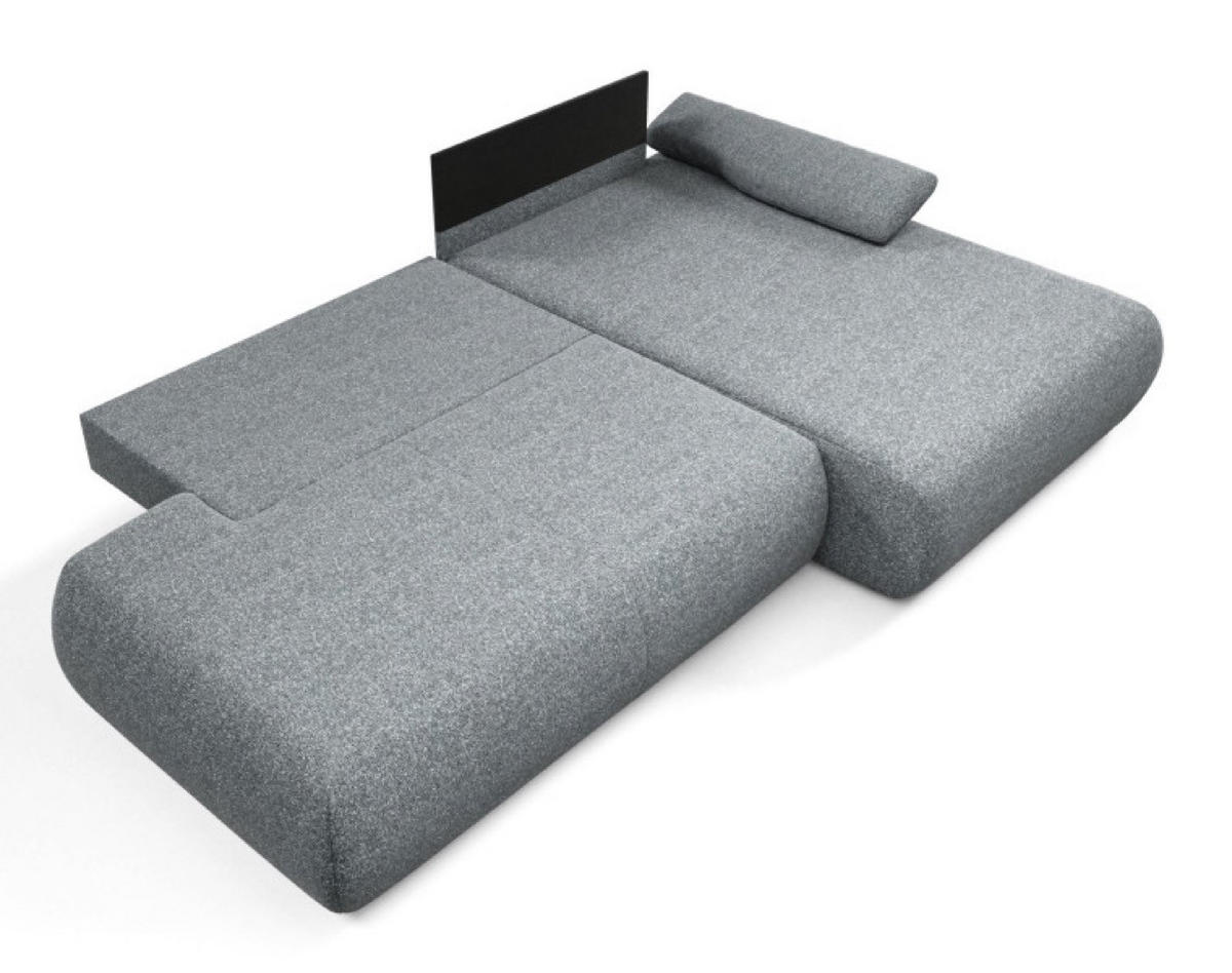 ECKSOFA Dunkelgrau PENTI Ausziehbar Mit Bettkasten Rechts - Dunkelgrau/Grau, Textil (173.5/286cm) - Sepro Meble