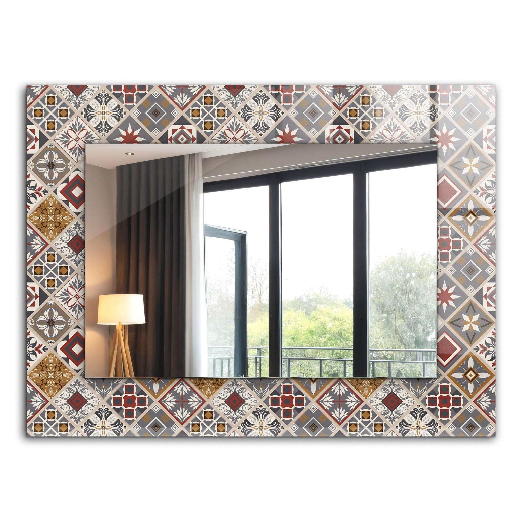 SPIEGEL 80 x 60 cm Rechteckig mit Aufdruck - Braun, Glas (80/60/0.4cm) - TULUP