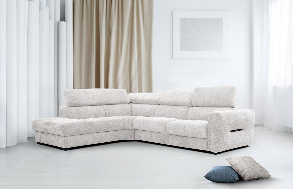 ECKSOFA CALVERA 5-Sitzer, weiß - Weiß, Holzwerkstoff/Textil (239/298cm) - Courtois Laville