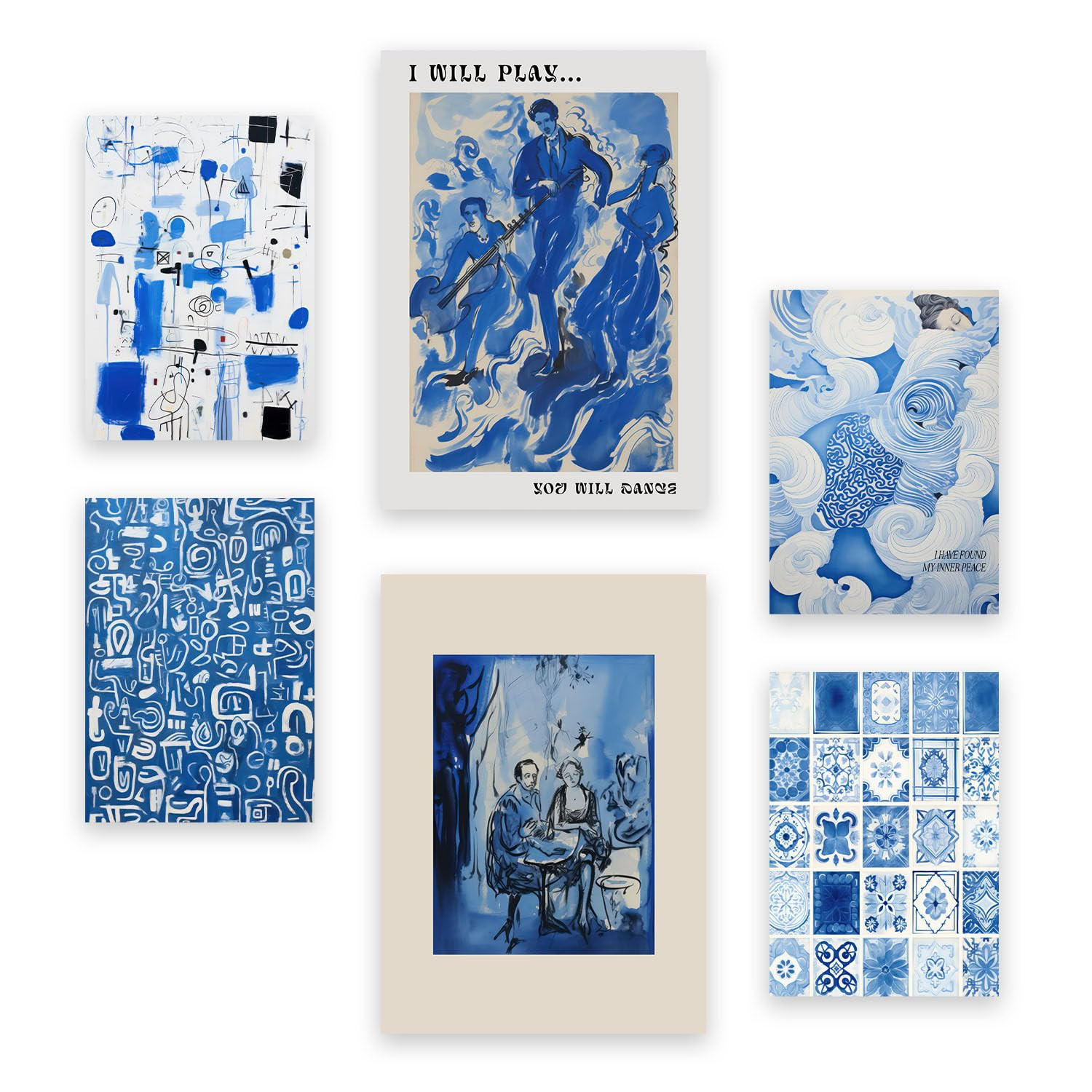 POSTER Set Mit 6 Reichlich Formen In Vielseitiger Stil A3 & A4 Rahmenlos - Klar, Papier (29/3cm) - Nacnic