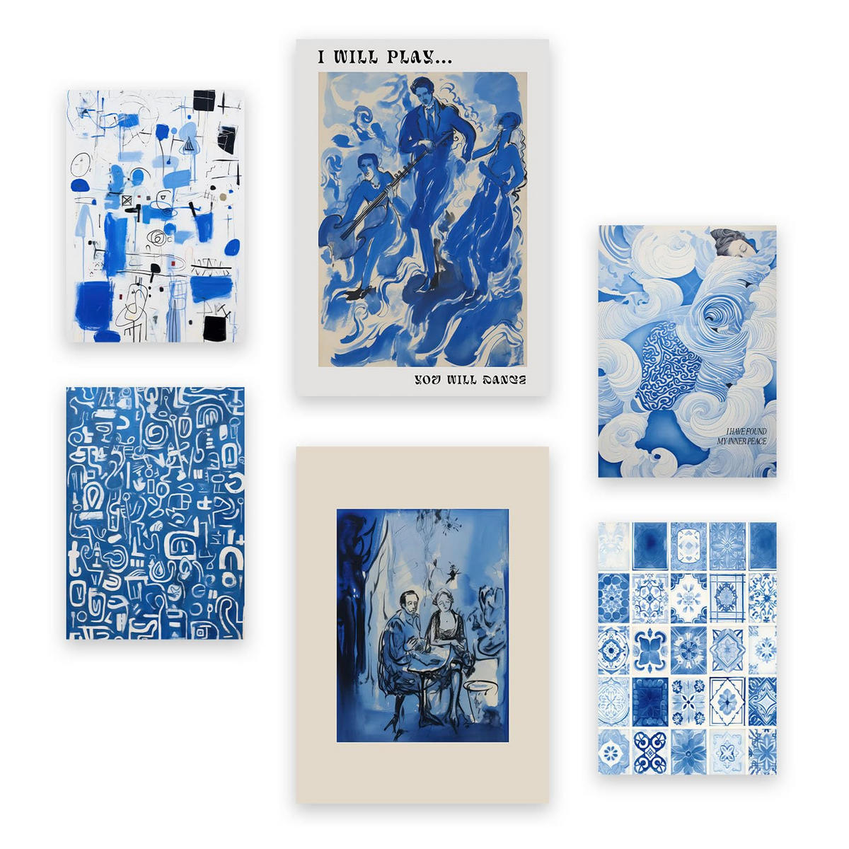 POSTER Set Mit 6 Reichlich Formen In Vielseitiger Stil A3 & A4 Rahmenlos - Klar, Papier (29/3cm) - Nacnic