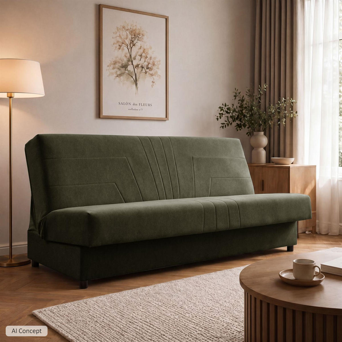 SCHLAFSOFA VERO II mit Schlaffunktion Castel 39 - Grün, Textil (191/88/90cm) - Lookway