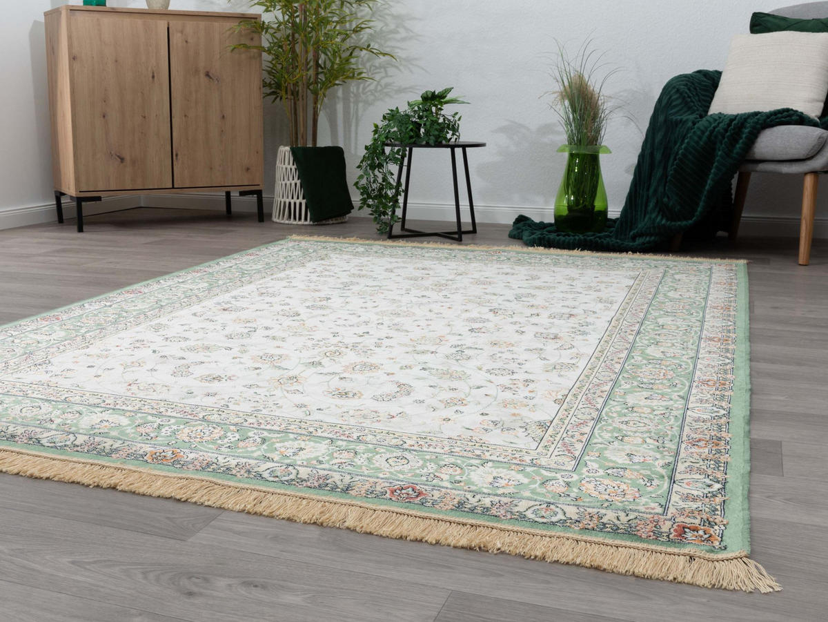 ORIENTTEPPICH 67/210 cm Riad Tabriz - Grün, Textil (67/210cm) - Steffensmeier
