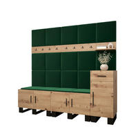 GARDEROBEN-SET 196/210/45,6 - Waldgrün/Schwarz, Holz/Kunststoff (210/196/45.6cm) - Abiks Möbel