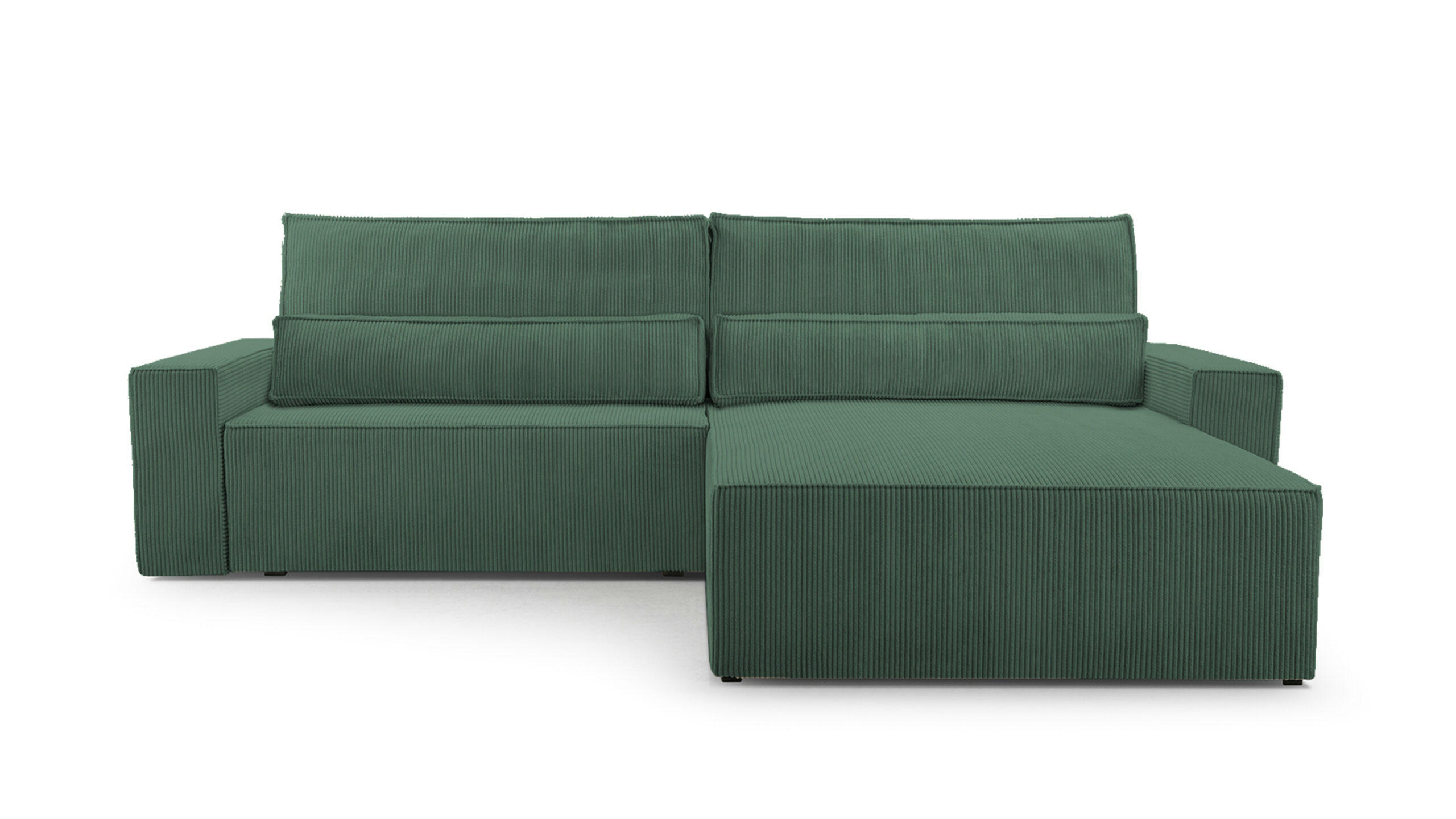 ECKSOFA - Denver L - Dunkelgrün - Dunkelgrün, Holz (290/200cm) - Möblo