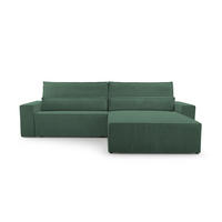 ECKSOFA - Denver L - Dunkelgrün - Dunkelgrün, Holz (290/200cm) - Möblo