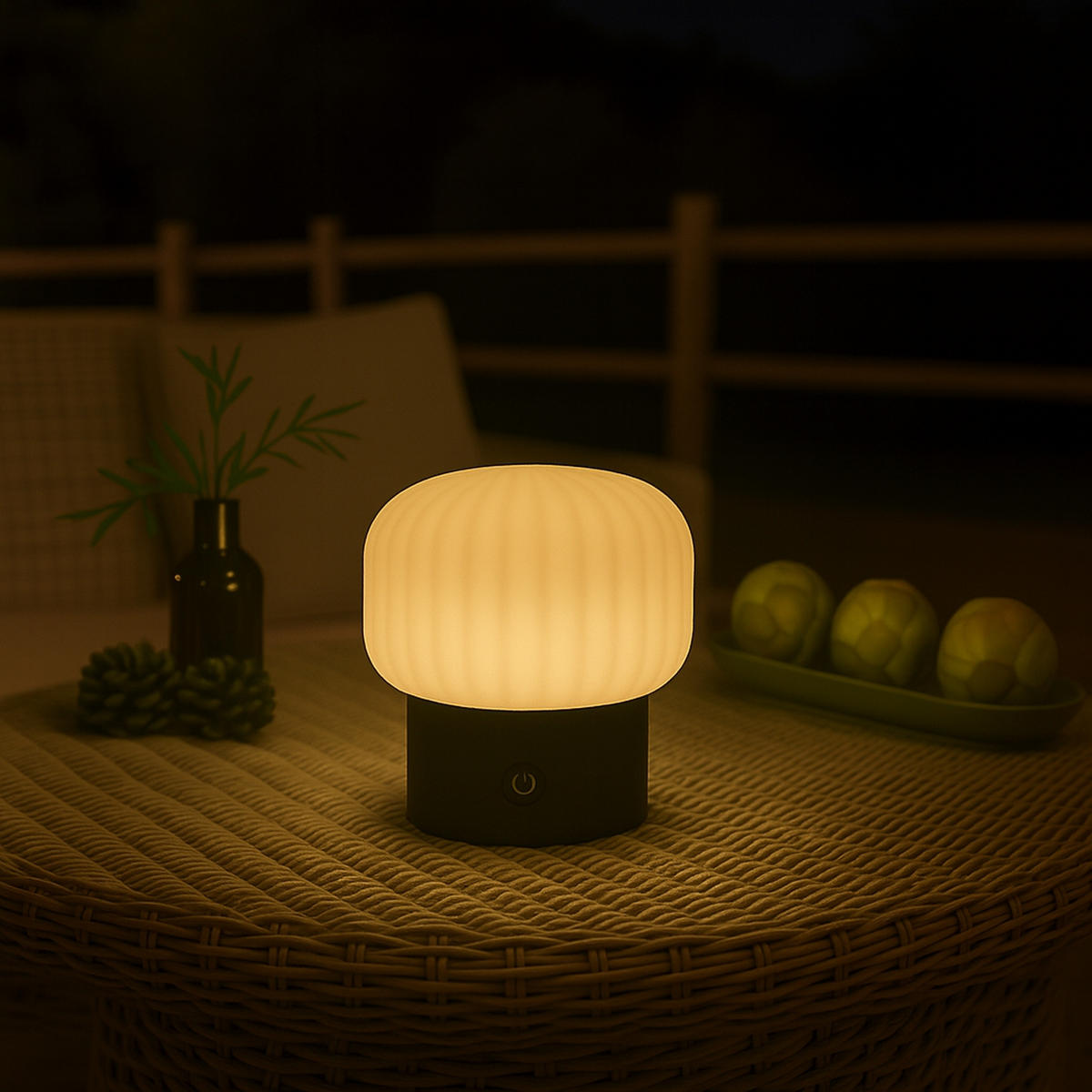 TISCHLEUCHTE Sarastro Weiß/Schwarz 12,5/12,5/14 cm - Multicolor, Glas (12.5/12.5/14cm) - Brilliant