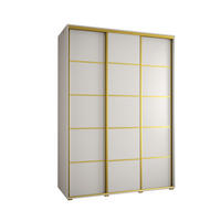 SCHWEBETÜRENSCHRANK 235,2/180/60 3-türig - Goldfarben/Weiß, Holz/Metall (180/235/60cm) - Abiks Möbel