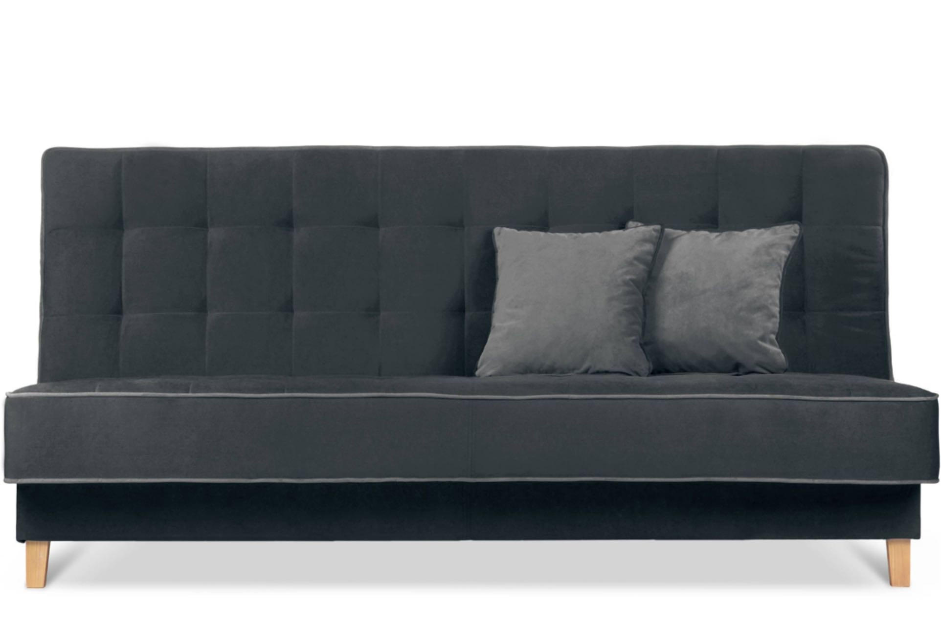 3-SITZER-SCHLAFSOFA DOZER Velours, schwarz/grau - Schwarz/Grau, Textil (197/94/93cm) - KONSIMO®