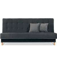 3-SITZER-SCHLAFSOFA DOZER Velours, schwarz/grau - Schwarz/Grau, Textil (197/94/93cm) - KONSIMO®