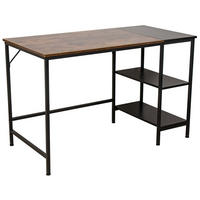 SCHREIBTISCH 120/60/75 cm Holz schwarz/braun - Schwarz/Braun, Holz/Metall (60/120/75cm) - CLP
