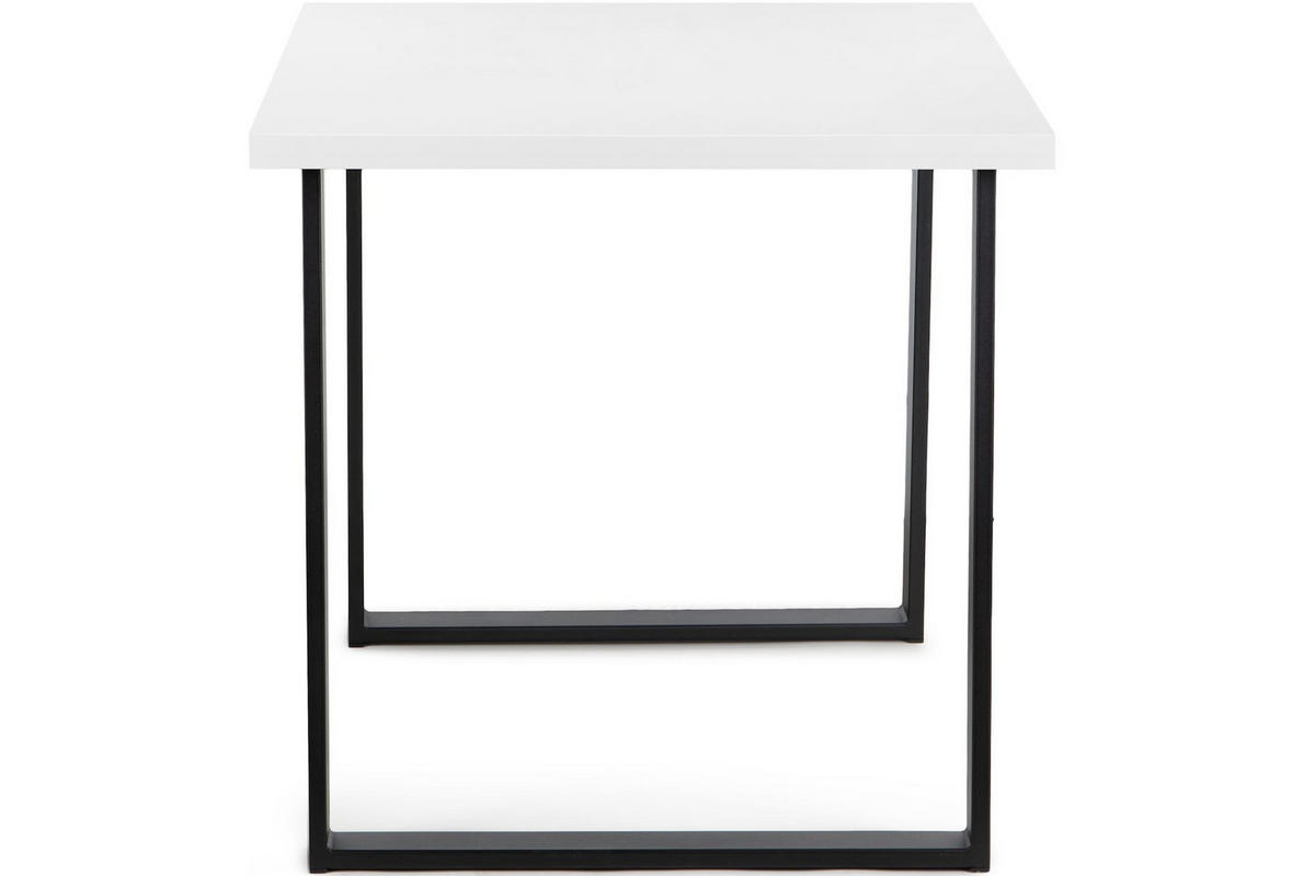 ESSTISCH CETO rechteckig Loft-Stile, weiß - Schwarz/Weiß, Holz/Metall (80/125/77cm) - KONSIMO®