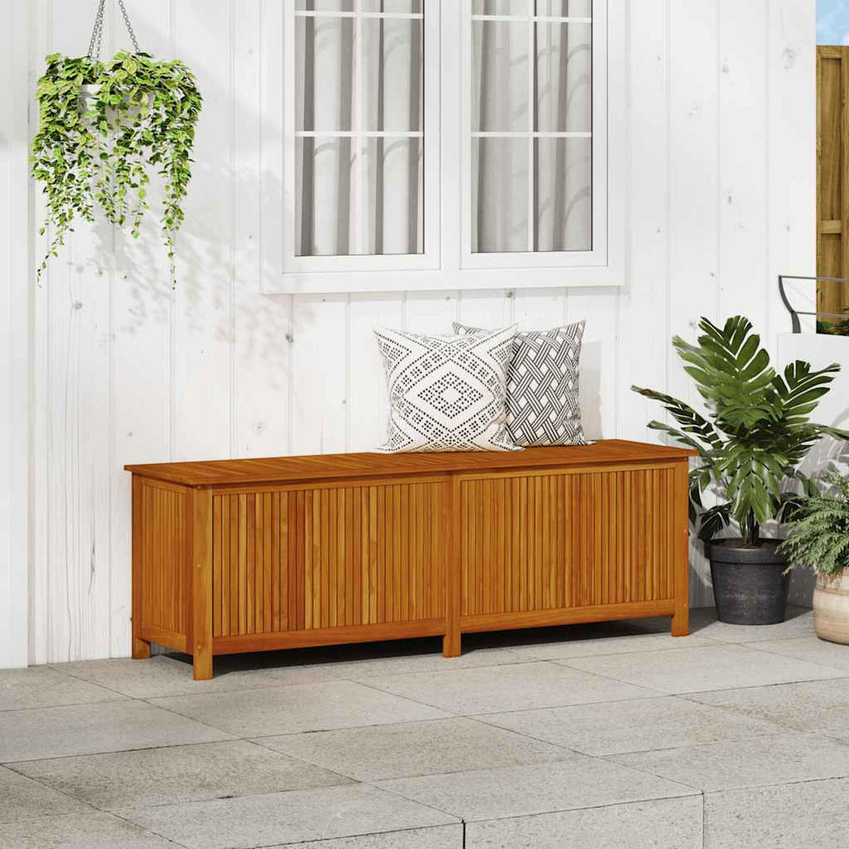 GARTEN-AUFBEWAHRUNGSBOX 175/50/58 Cm Massivholz Akazie - Akaziefarben, Holz (175/58/50cm) - vidaXL