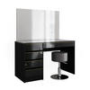 SCHMINKTISCH-SET Sherry Schwarz/Gold 120 cm mit Hocker - Goldfarben/Schwarz, Holzwerkstoff (120/75/55cm) - Vicco