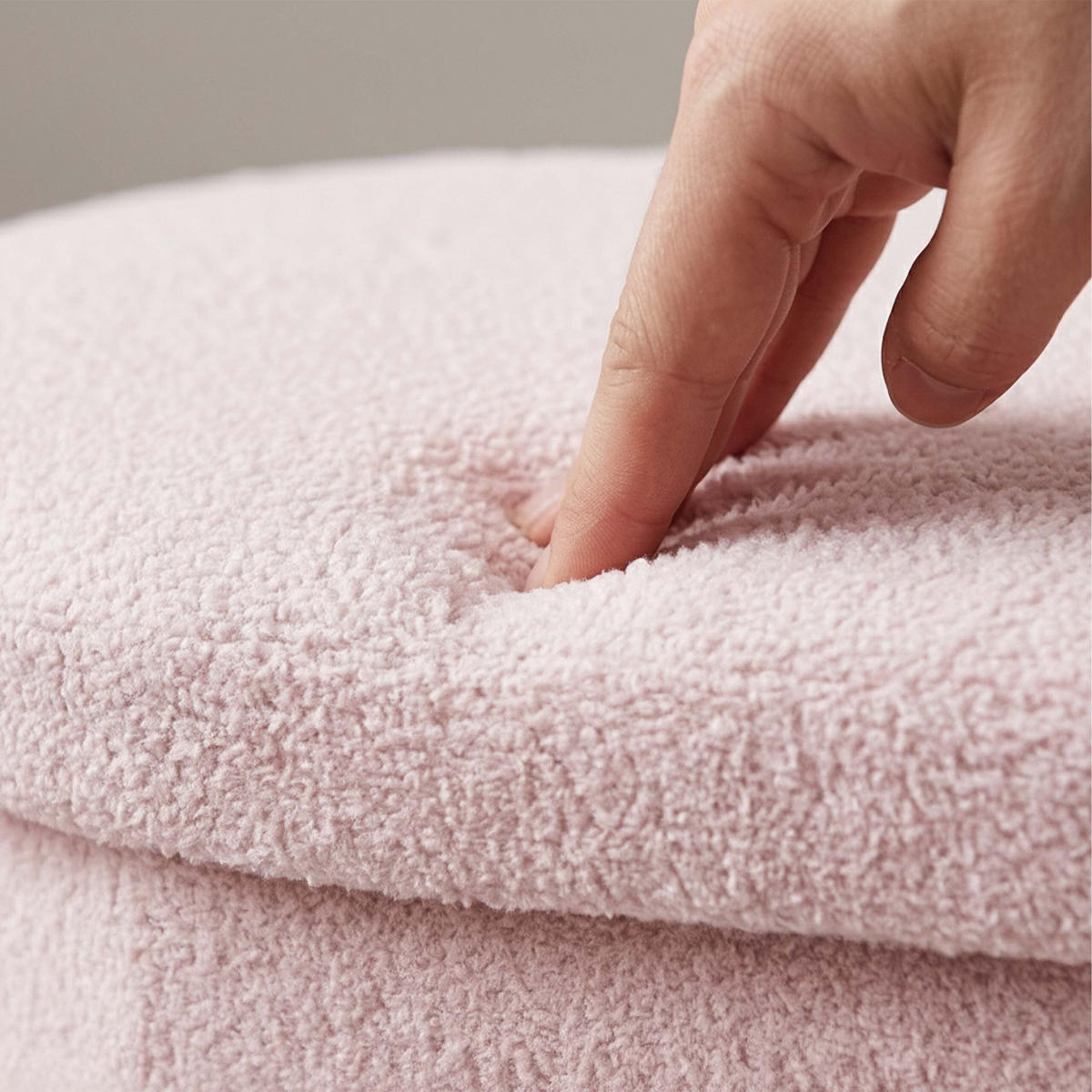 LAVICE Růžová s úložným prostorem teddy čalounění 76 cm - růžová, kompozitní dřevo/textil (76/38/38cm) - Relaxdays