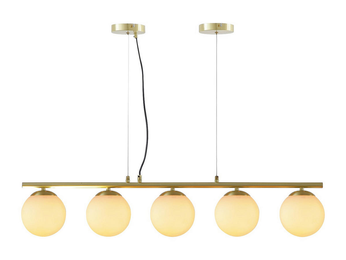 DECKENLEUCHTE - 100 cm x 15 cm - metall - weiß, goldfarben Sofia - Goldfarben/Weiß, Metall (15/100/120cm) - Vente-Unique