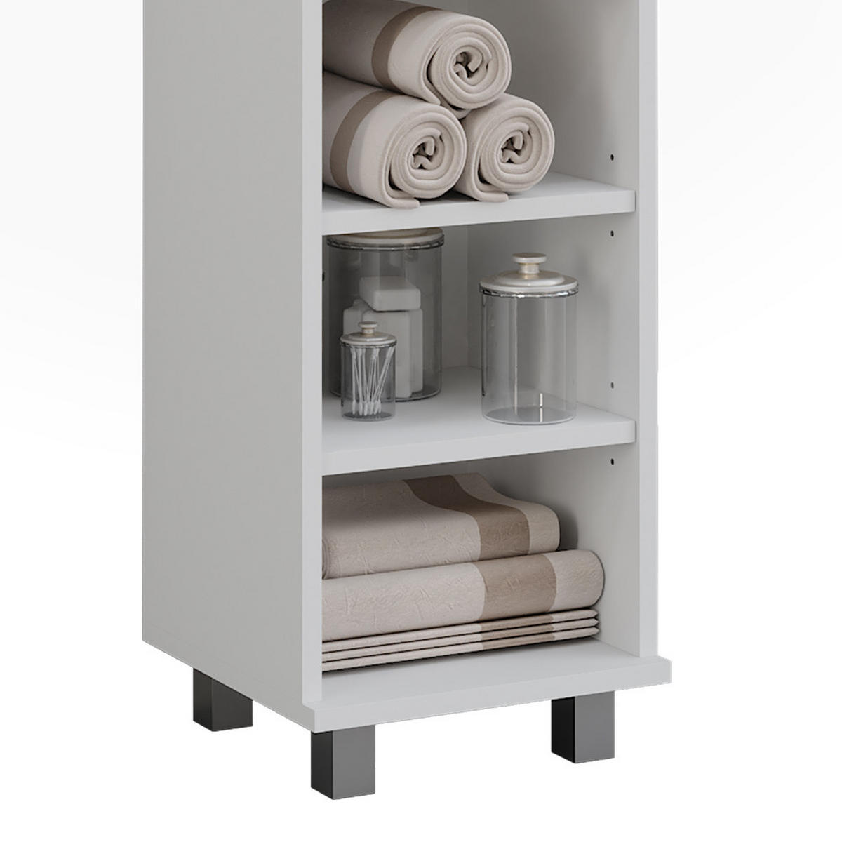 MIDISCHRANK Ilias Weiß 30.2 x 95 cm mit 5 offenen Fächern - Weiß, Holzwerkstoff (30.2/95/30cm) - Vicco