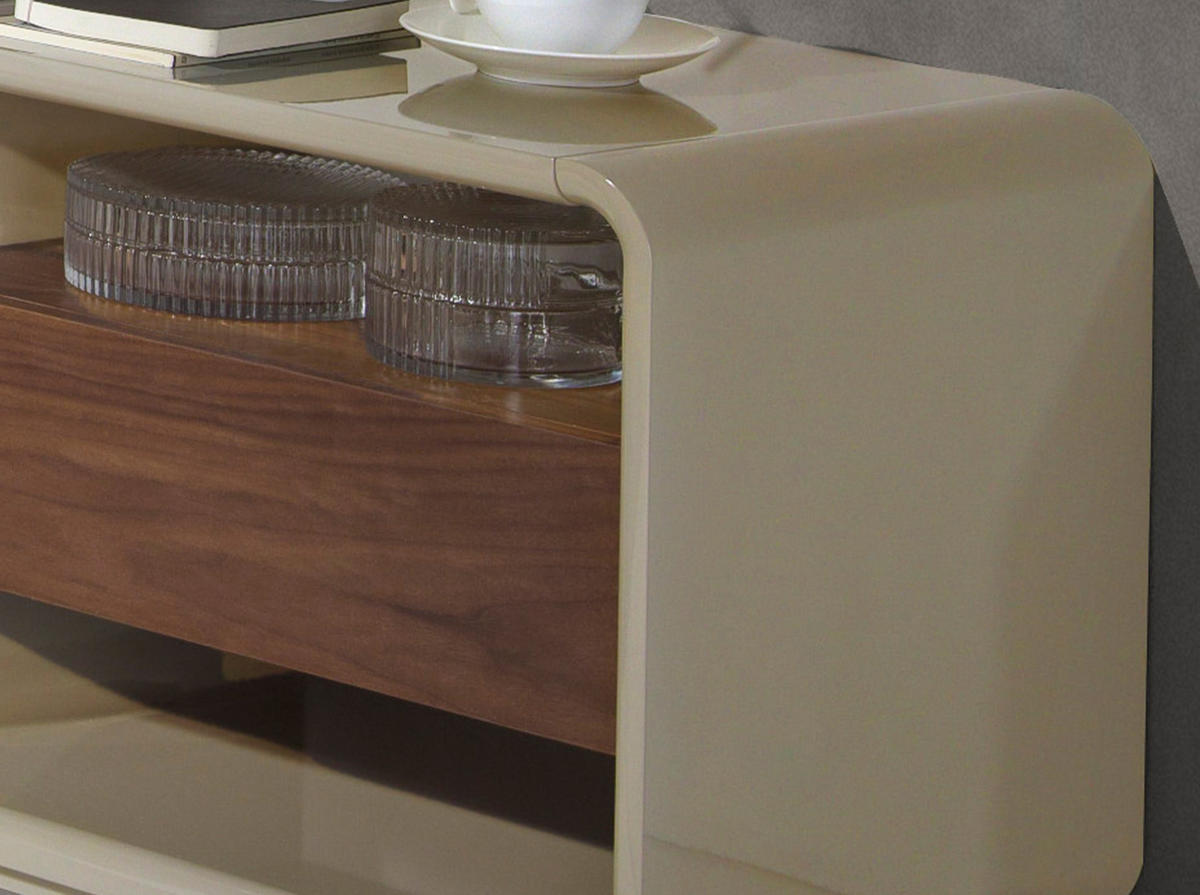 NACHTTISCH Nussbaum und graues Holz - Multicolor/Braun, Holz/Holzwerkstoff (55/45/40cm) - ANGEL CERDA