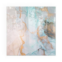 GLASPLATTE für Kamin 50x50 cm - Türkis, Glas (50/50/0.4cm) - TULUP