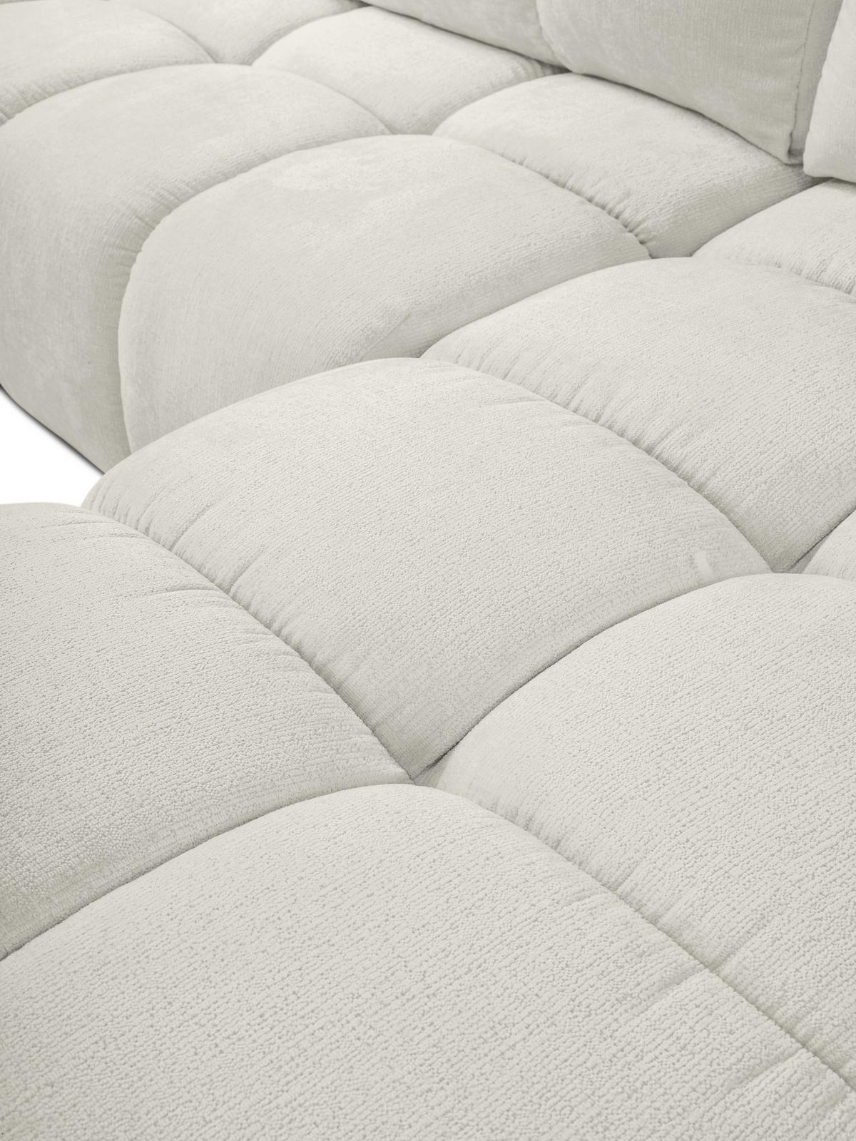ECKSOFA DUCA R-S Grau Chenille mit Schlaffunktion - Creme, Holz (266.5/266.5cm) - MASSENO