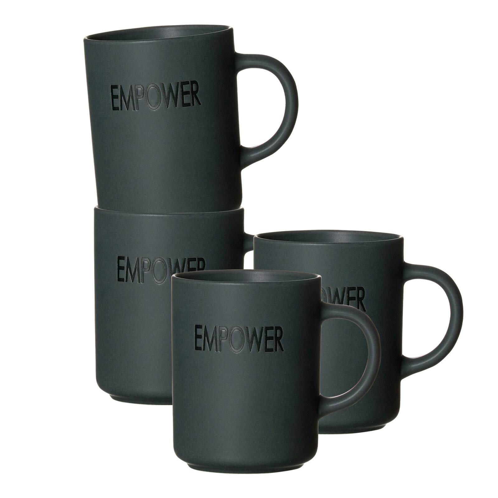 HENKELBECHER Empower grau 390 ml 4er Set - Grau, Keramik (0.39L) - Ritzenhoff Breker