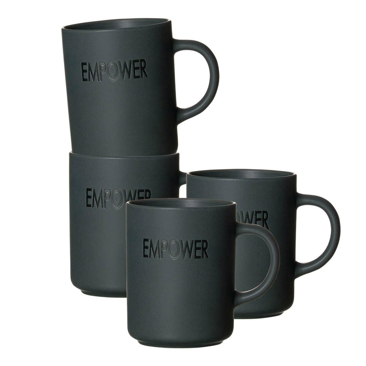 HENKELBECHER Empower grau 390 ml 4er Set - Grau, Keramik (0.39L) - Ritzenhoff Breker