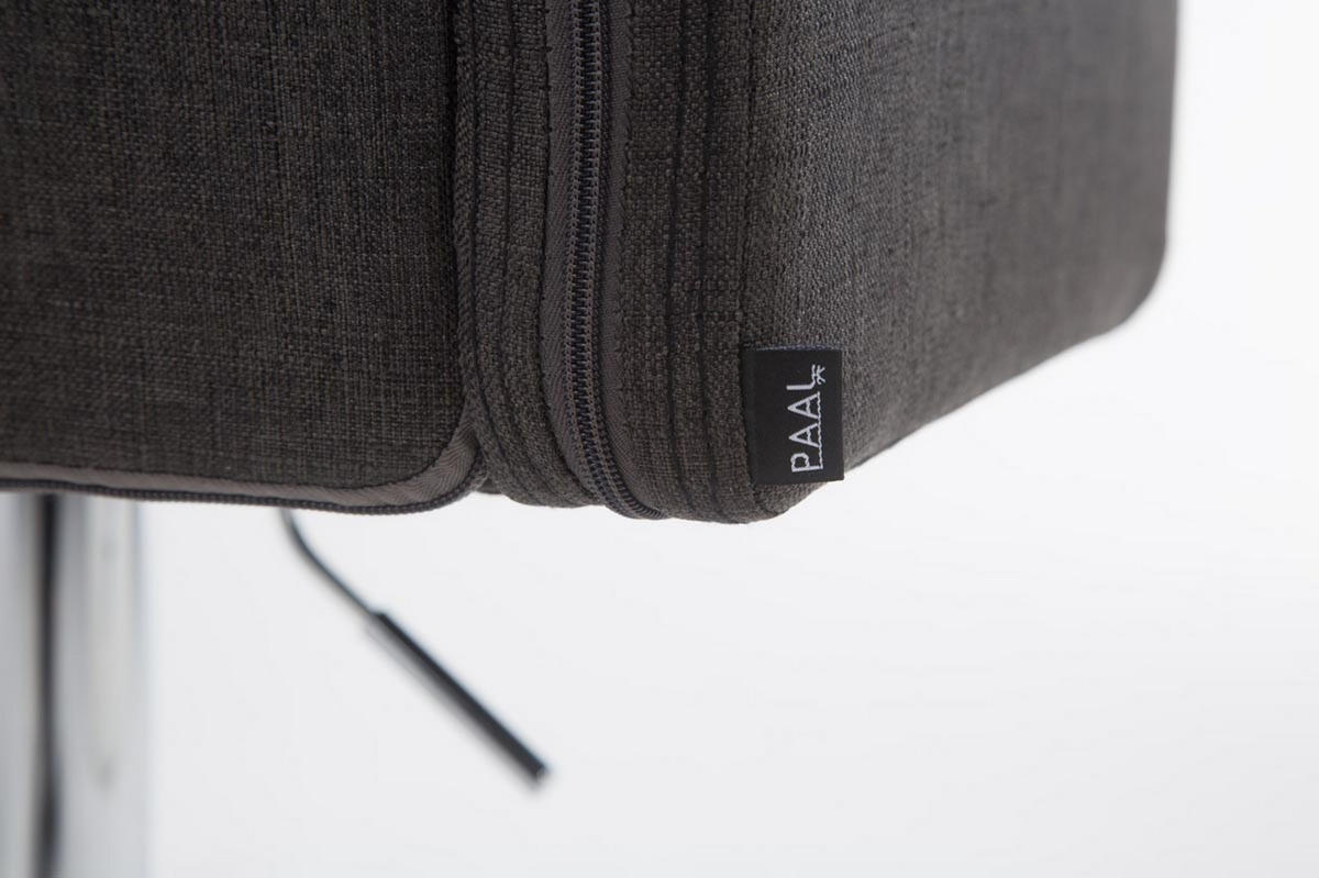 BARHOCKER Lausanne, Gestell Metall in Chromoptik, Stoff Dunkelgrau - Chromfarben/Dunkelgrau, Textil/Metall (60/100/56cm) - TPFLiving