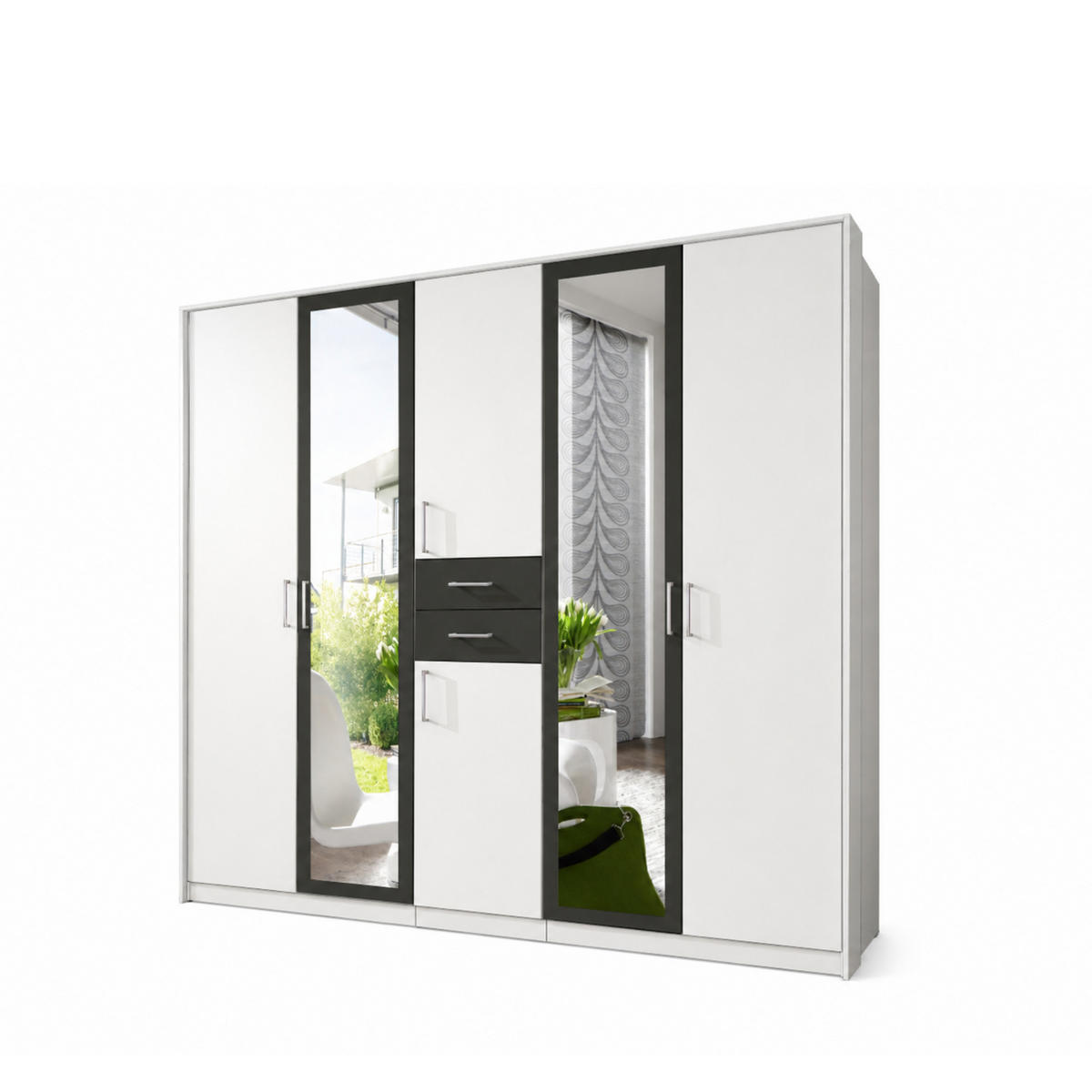 PASSEPARTOUTRAHMEN zum Kleiderschrank 22590&22591, B228/H211/T58 cm, Abschlussrahmen in Weiß / 22590-01 - Weiß, Holzwerkstoff (228/211/12cm) - luma-home