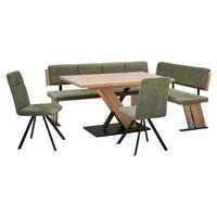 ECKBANKGRUPPE Modern Dolorita für 6 Personen Dekor Artisan Eiche/Grün - Eiche Artisan/Grün, Kunststoff (205/87/155cm) - 58aufmkessel