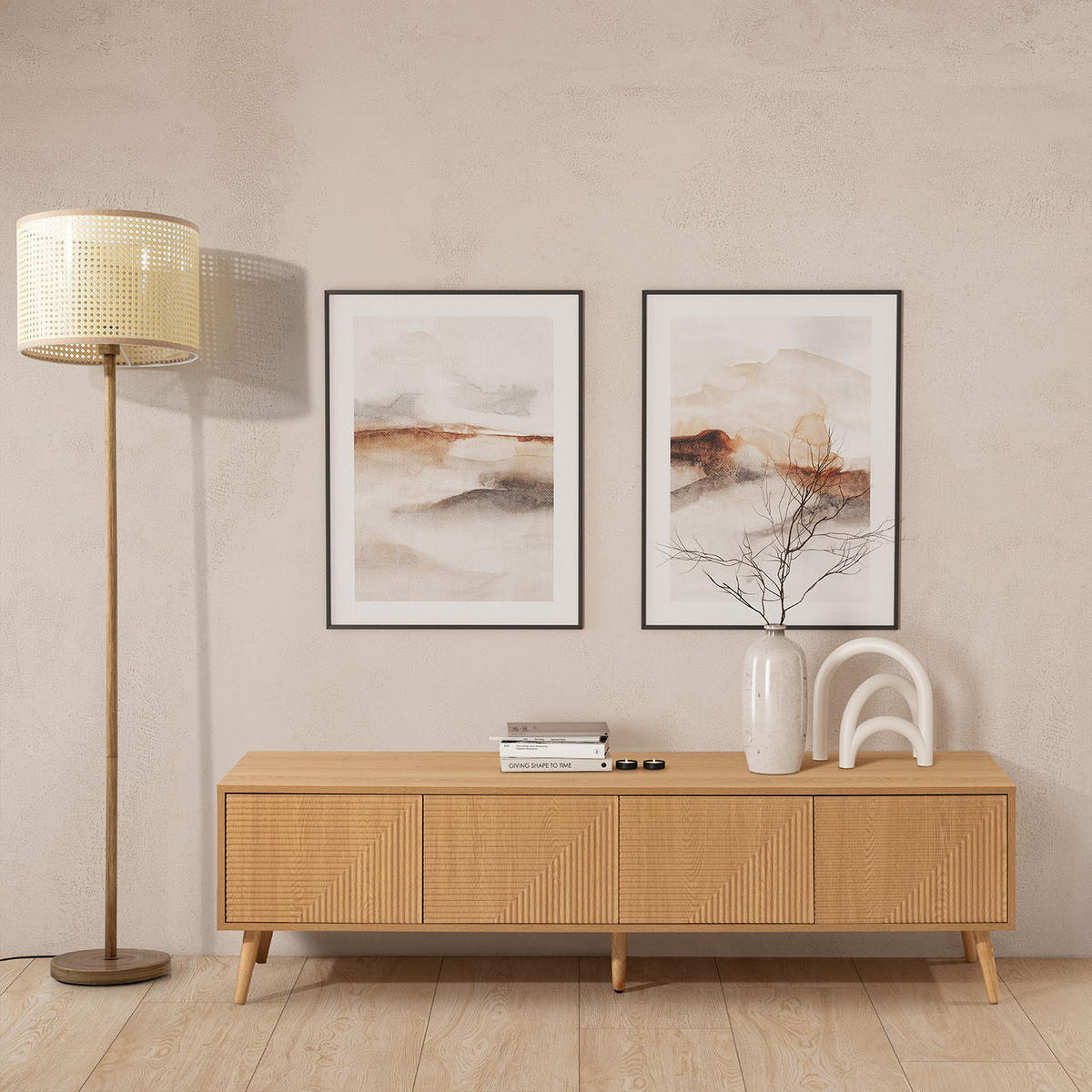 TV-ELEMENT Telmo 4 türen Eichenfarbe 160 cm - Honigeiche, Holzwerkstoff (160/45/40cm) - VS Venta-stock