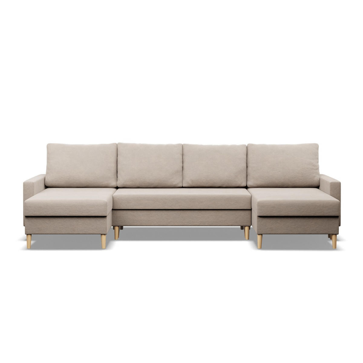 U-ECKSOFA MIT SCHLAFFUNKTION BLANK, Beige - Beige, Textil (294/92/140cm) - Mebligo