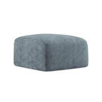 POUF Chenille Stoff Blau - Pastellblau/Schwarz, Holzwerkstoff/Kunststoff (65/40/65cm) - Makamii