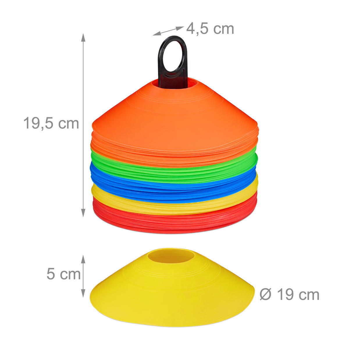 80XMARKIERUNGSHÜTCHEN - Multicolor, Kunststoff/Textil (19/19cm) - Relaxdays