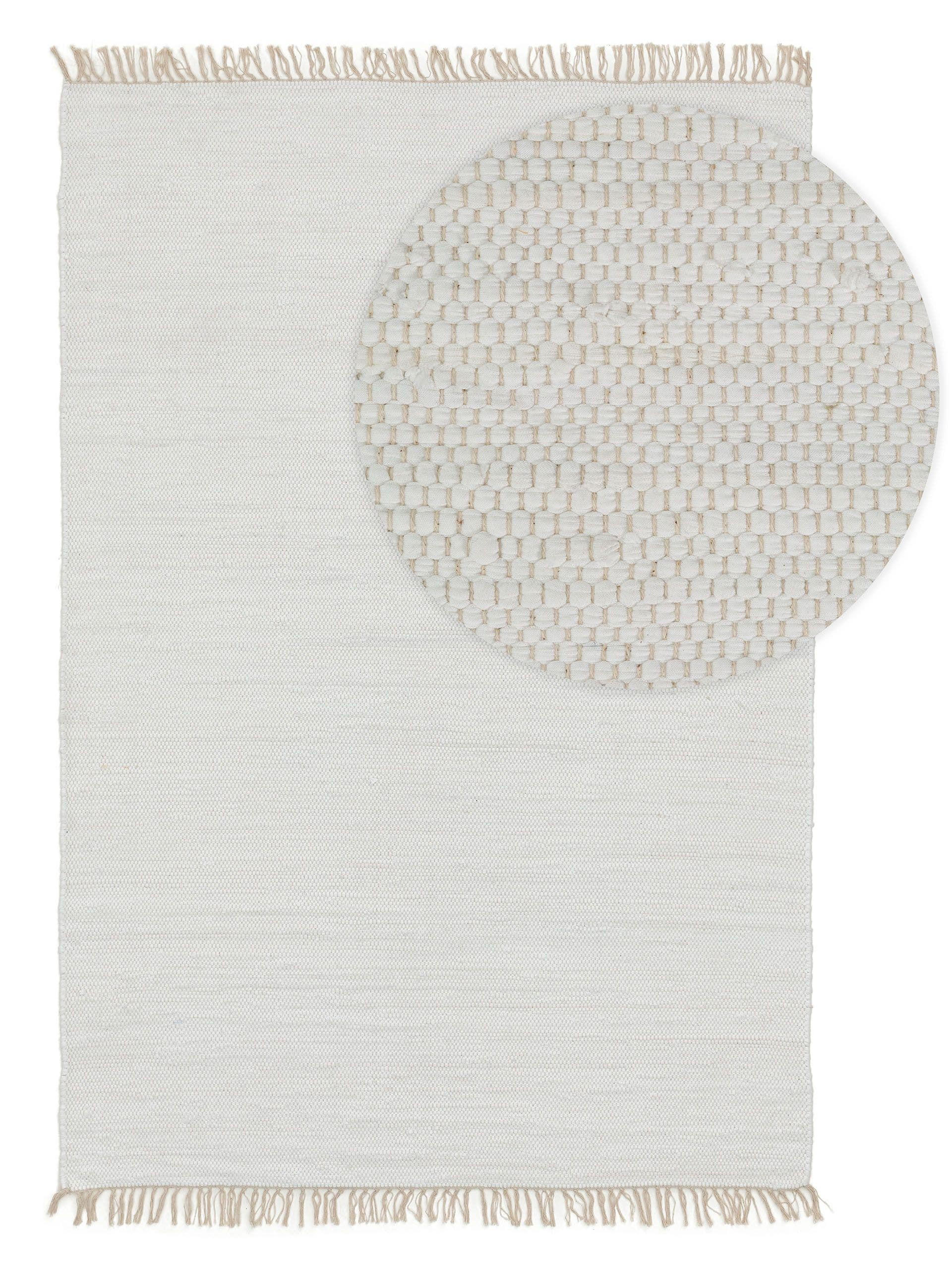 TEPPICH aus recyceltem Material Tom Weiß 80x150 cm - Weiß, Textil (80/150cm) - benuta Pop