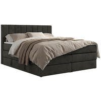 BOXSPRINGBETT ALVER KING 200/200 - Dunkelgrau Velvet - H4 - Dunkelgrau, Textil (200/200cm) - MKS